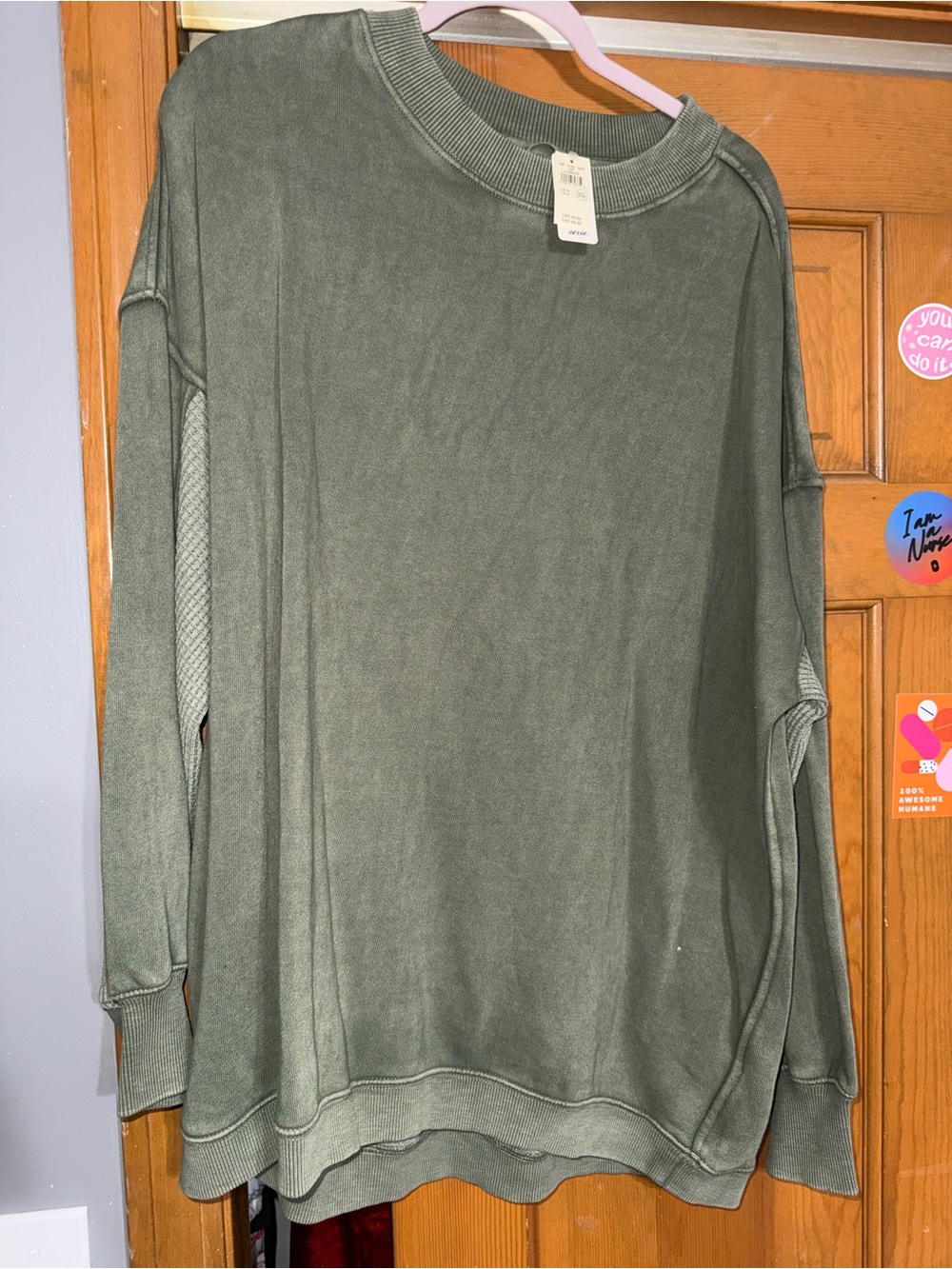 aerie Olive Green Crewneck Sweater